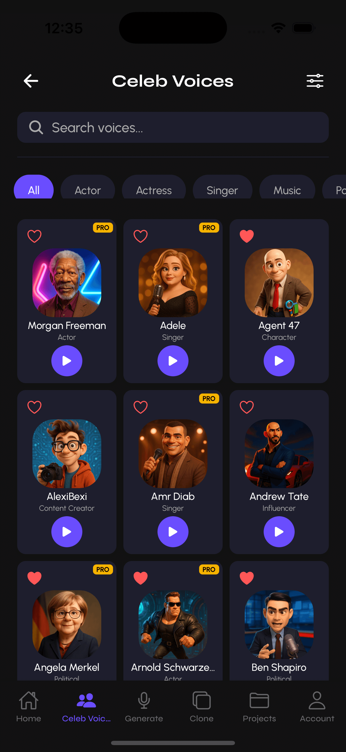 Browse Celebrity Voices