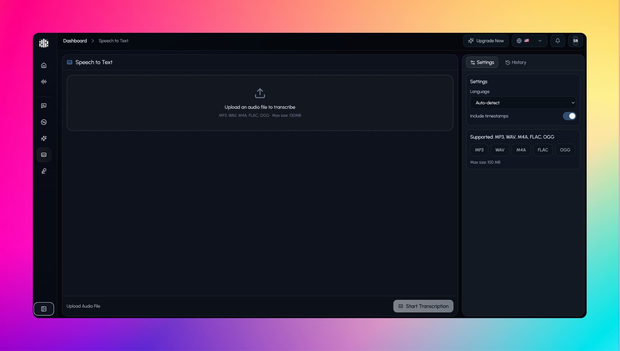 VoiceMate speech to text tool screenshot