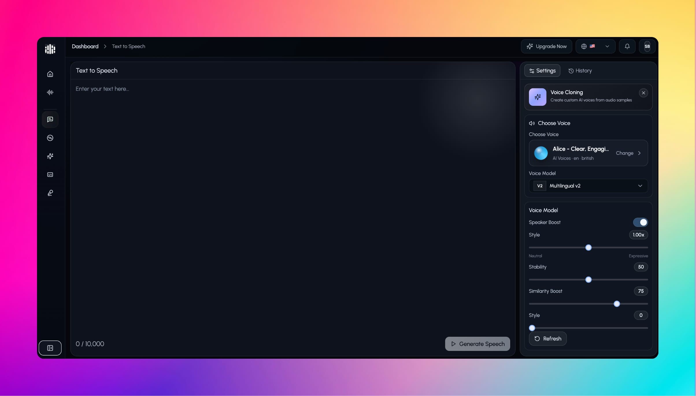 VoiceMate text to speech tool screenshot
